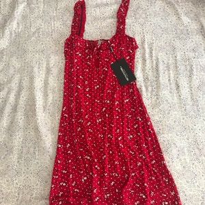 Floral Red dress By PrettyLittleThing.